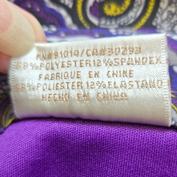 E.P. Pro Size 12 Purple & Gold Paisley Skort Side Zip Golf Tennis Skirt Pockets - Picture 11 of 12